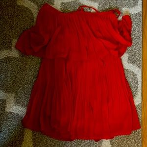 Off the shoulder red romper dress. Size M